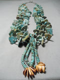 Native American Biggest Crazy Vintage Santo Domingo Royston Turquoise Sterling Silver Necklace-Nativo Arts