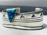 Best Yazzie Vintage Native American Navajo Azurite Sterling Silver Bracelet-Nativo Arts