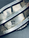 Important Alonzo Hustitto Vintage Native American Zuni Inlay Sterling Silver Bracelet-Nativo Arts