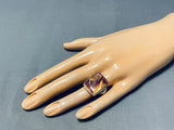 Important Unique Vintage Native American Navajo Ben Begaye (d) Shell Sterling Silver Ring-Nativo Arts