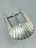Joe Benally Vintage Navajo Sterling Silver Native American Buckle-Nativo Arts