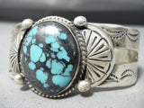 Intense Spiderweb Turquoise Vintage Native American Navajo Sterling Silver Bracelet-Nativo Arts