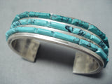 Tremendous Vintage Native American Navajo Turquoise Sterling Silver Bracelet Old-Nativo Arts