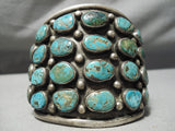Best Vintage Native American Navajo Royston Turquoise Row Bracelet Old Sterling Silver-Nativo Arts