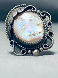 Cute Vintage Navajo Pink Shell Sterling Silver Native American Ring Old-Nativo Arts
