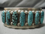 Native American Important Vintage Santo Domingo Jimmy Calabaza Turquoise Silver Bracelet-Nativo Arts