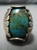 Huge Vintage Navajo Royston Turquoise Sterling Silver Native American Ring-Nativo Arts