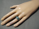 Wonderful Vintage Native American Navajo Spiderweb Turquoise Sterling Silver Ring Old-Nativo Arts