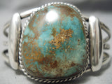 Opulent Vintage Native American Navajo Royston Turquoise Sterling Silver Bracelet Old-Nativo Arts