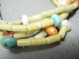 Native American Very Rare Vintage Santo Domingo Turquoise Serpentine Sterling Silver Necklace-Nativo Arts