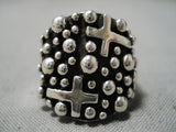 Detailed Crosses Native American Navajo Sterling Silver Christian Ring-Nativo Arts