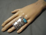 Important Navajo Alex Sanchez Sterling Silver Turquoise Native American Ring-Nativo Arts