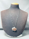 Marv Pinto Vintage Native American Navajo Buffalo Sterling Silver Necklace Old-Nativo Arts