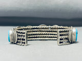 Amazing Vintage Native American Navajo 7 Sleeping Beauty Turquoise Sterling Silver Bracelet-Nativo Arts