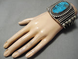 One Of The Best Vintage Native American Navajo Rick Martinez Turquoise Sterling Silver Bracelet-Nativo Arts