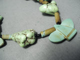 Amazing Vintage Native American Navajo Green Spiderweb Turquoise Heishi Necklace Old-Nativo Arts
