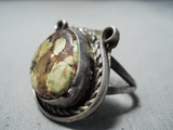 Wonderful Vintage Navajo Agate Sterling Silver Ring Native American Old-Nativo Arts