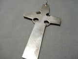 Tremendous Vintage Navajo Sterling Silver Native American Cross Pendant-Nativo Arts