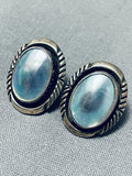 Unique Vicki Martin Vintage Native American Navajo Abalone Sterling Silver Earrings-Nativo Arts