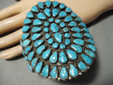 One Of The Best Vintage Native American Navajo Turquoise Sterling Silver Cluster Bracelet-Nativo Arts