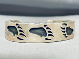 Eddie Begay Heavy Vintage Native American Navajo Thick Sterling Silver Bracelet-Nativo Arts