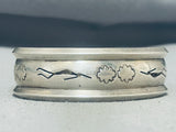 Unique Skinny Dancer Vintage Native American Navajo Sterling Silver Bracelet-Nativo Arts