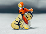 Tigger!! Ultra Rar Ezuni Shell Sterling Silver Native American Ring-Nativo Arts