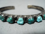 Marvelous Vintage Native American Zuni Cerrillos Turquoise Sterling Silver Bracelet Old-Nativo Arts