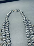 300 Gram Rare Hogan Native American Navajo Sterling Silver Turquoise Squash Blossom Necklace-Nativo Arts