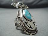 Fabulous Navajo Kingman Turquoise Sterling Silver Ring Native American-Nativo Arts