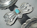 Huge 541 Gram Vintage Native American Navajo Turquoise Sterling Silver Concho Belt Old-Nativo Arts