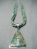 Native American Dan Coriz Santo Domingo Royston Turquoise Sterling Silver Necklace-Nativo Arts