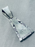Exquisite Vintage Native American Navajo Yellow Shell Sterling Silver Pendant Signed-Nativo Arts