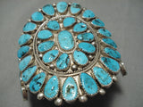 One Of The Best Vintage Native American Navajo Teardrop Turquoise Sterling Silver Bracelet Old-Nativo Arts
