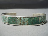 Excellent Vintage Native American Zuni Cripple Creek Turquoise Sterling Silver Bracelet Old-Nativo Arts