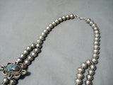 Best Vintage Native American Navajo Bisbee Turquoise Sterling Silver Squash Blososm Necklace-Nativo Arts
