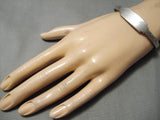 Marvelous Vintage Native American Navajo All Sterling Silver Hand Wrought Terminal Bracelet Old-Nativo Arts