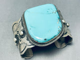 Heavy 101 Gram Vintage Native American Navajo Turquoise Sterling Silver Bracelet-Nativo Arts