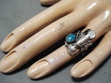 Elegant Vintage Native American Navajo Turquoise Mother Of Pearl Sterling Silver Ring Old-Nativo Arts