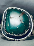 One F The Best Ever Vintage Native American Navajo Verdy Jake Turquoise Sterling Silver Bracelet-Nativo Arts