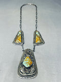 Al Boyd Vintage Native American Navajo Royston Turquoise Sterling Silver Necklace-Nativo Arts