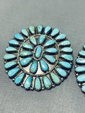 Larry Moses Begay Amazing Vintage Native American Navajo Turquoise Sterling Silver Earrings-Nativo Arts