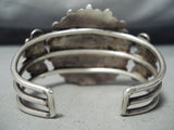 Museum Vintage Native American Navajo Morenci Turquoise Cluster Sterling Silver Bracelet-Nativo Arts