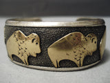 Authentic Vintage Native American Navajo Thomas Singer Gold Sterling Silver Bracelet Old-Nativo Arts