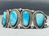 Impressive Vintage Native American Navajo Turquoise Sterling Silver Bracelet-Nativo Arts
