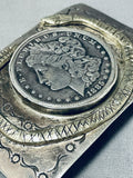 Heavy Vintage Native American Navajo Sterling Silver Coin Buckle Old-Nativo Arts
