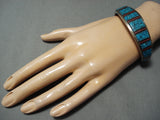 Impeccable Detail!! Vintage Native American Navajo Spiderweb Turquoise Sterling Silver Bracelet-Nativo Arts