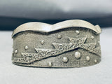 Hand Poured Hot Sterling Silver Native American Navajo Geomtric Bracelet-Nativo Arts