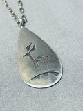 Stunning Vintage Native American Navajo Sterling Silver Deer Necklace-Nativo Arts