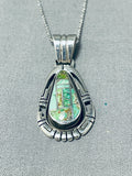 Amazing Native American Navajo Carico Lake Turquoise Sterling Silver Necklace-Nativo Arts